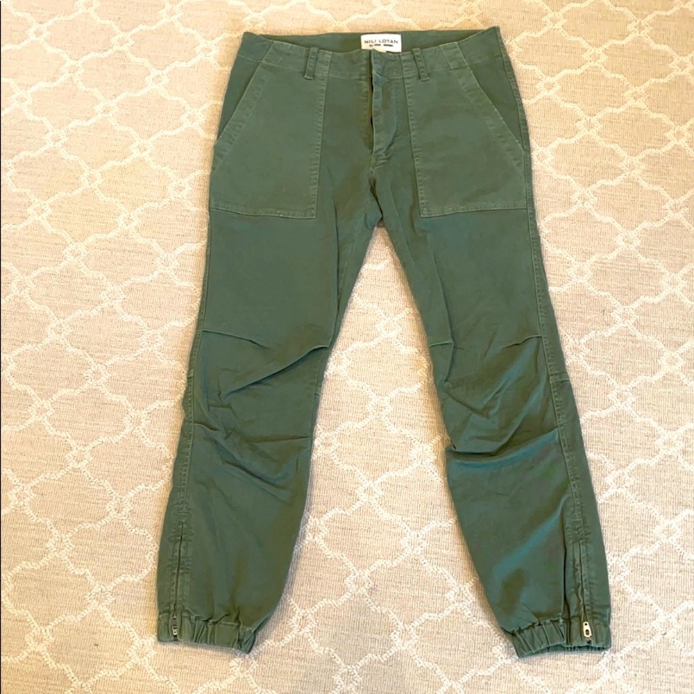Nili Lotan cropped french military pant (green)